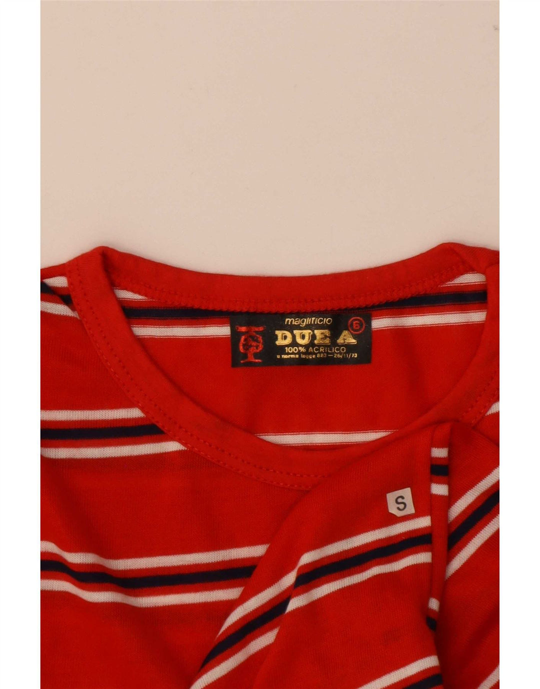 T-shirt da uomo vintage Top piccolo acrilico a righe rosse
