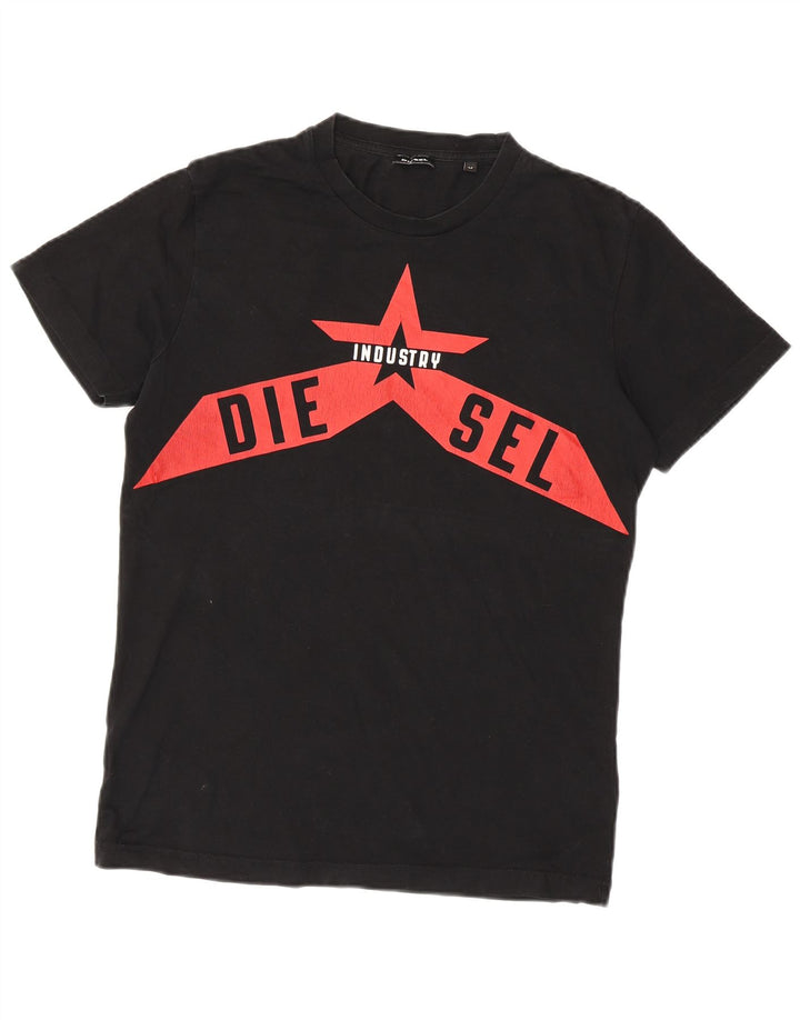 T-shirt grafica da uomo Diesel Top in cotone nero medio