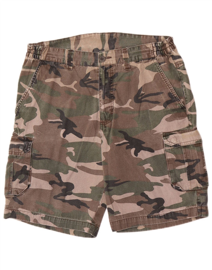 Pantaloncini cargo da uomo Solognac medi W34 in cotone mimetico multicolore