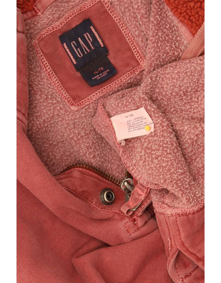 Felpa Gap da uomo con zip e collo, maglione XL, cotone rosso
