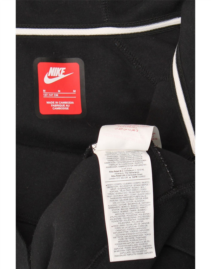 Felpa con cappuccio e zip Nike per ragazzi, 10-11 anni, cotone nero medio