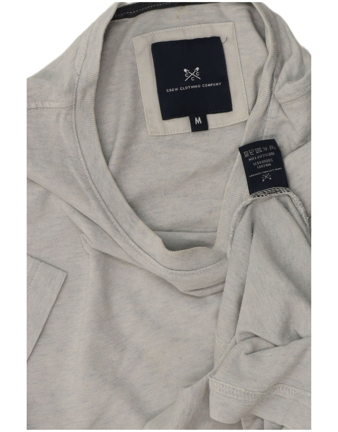 Crew Clothing T-shirt da uomo Top in cotone grigio medio