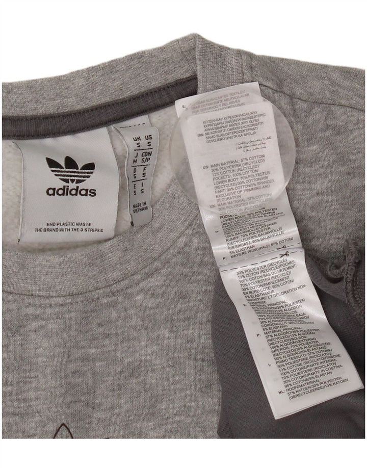 Felpa da uomo ADIDAS Maglione piccolo in cotone color block grigio