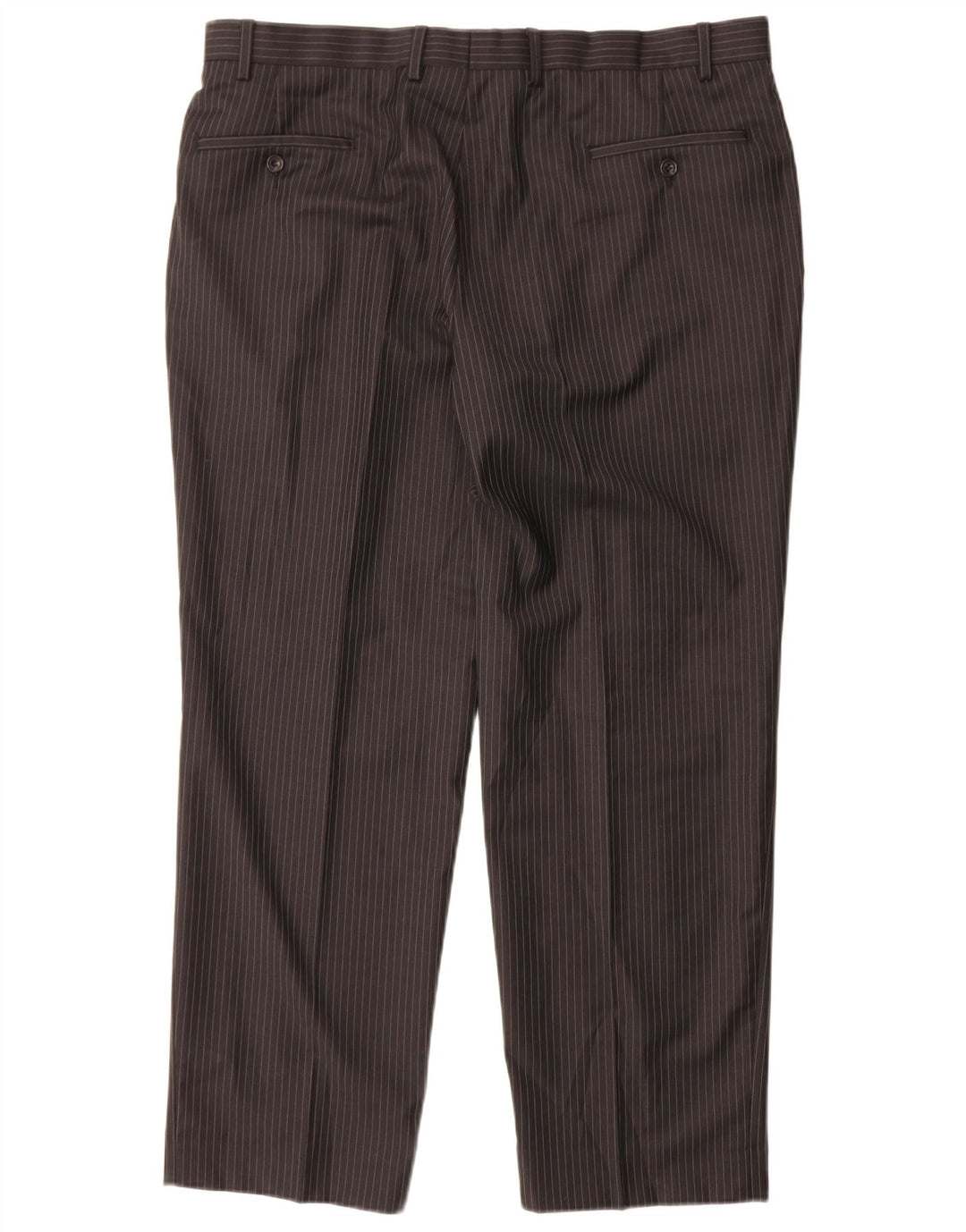 MARKS & SPENCER Pantaloni da abito dritti da uomo W38 L29 Lana gessata grigia