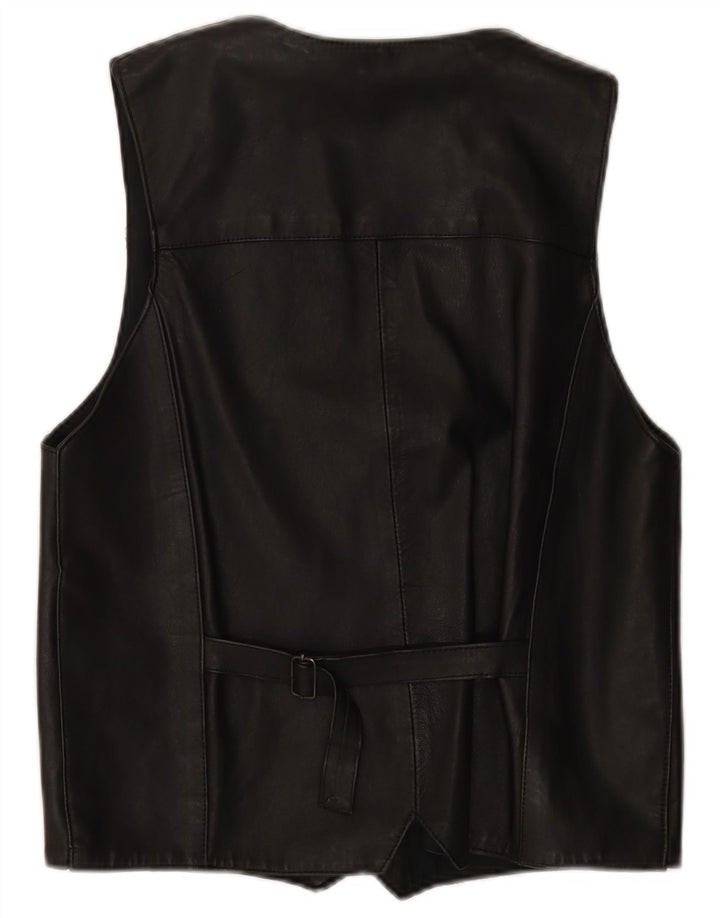 Gilet in pelle da uomo VINTAGE medio nero