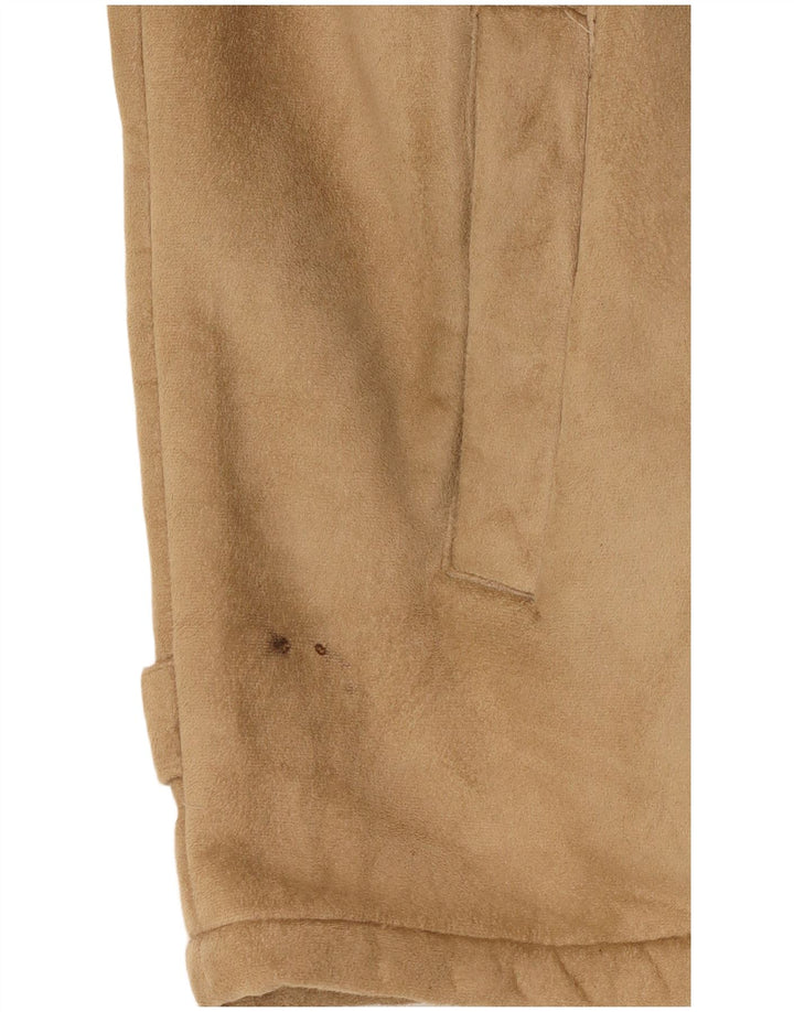 Giacca Sherpa da uomo vintage UK 42 XL Poliestere beige