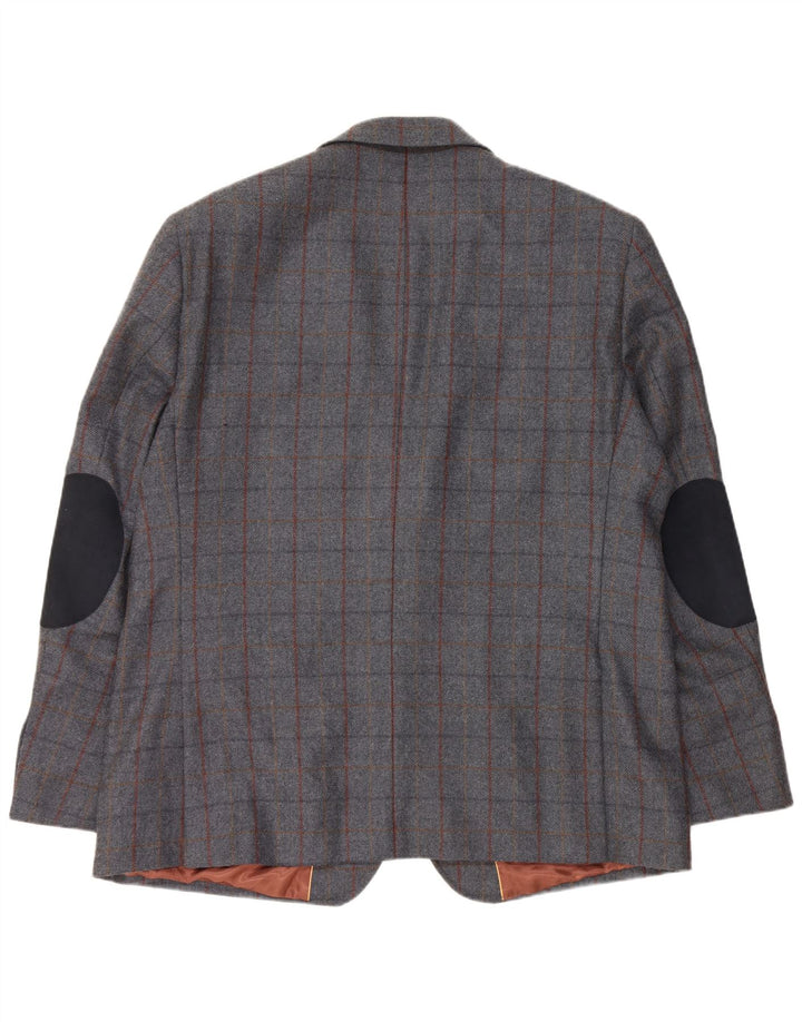 Giacca blazer a 2 bottoni da uomo Woolrich UK 48 4XL Lana a quadri grigia
