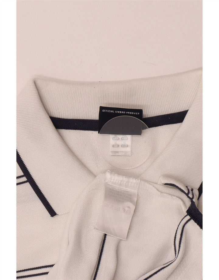 Polo Umbro da uomo XL in cotone a righe bianche