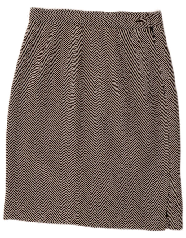 Gonna a tubino a vita alta da donna vintage IT 44 media W26 Chevron bianco