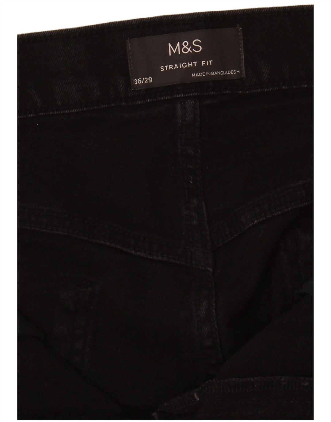 Jeans dritti da uomo Marks & Spencer W36 L26 neri