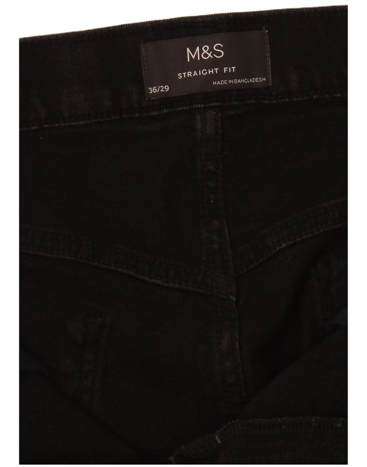Jeans dritti da uomo Marks & Spencer W36 L26 neri