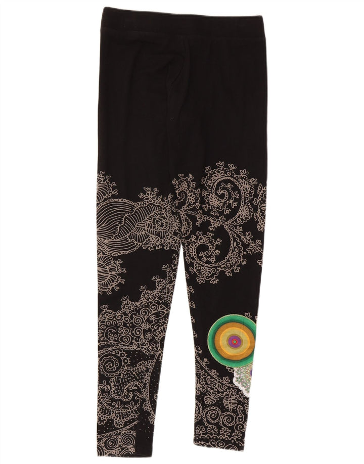 Desigual Leggings grafici da donna UK 12 Medium Black Paisley