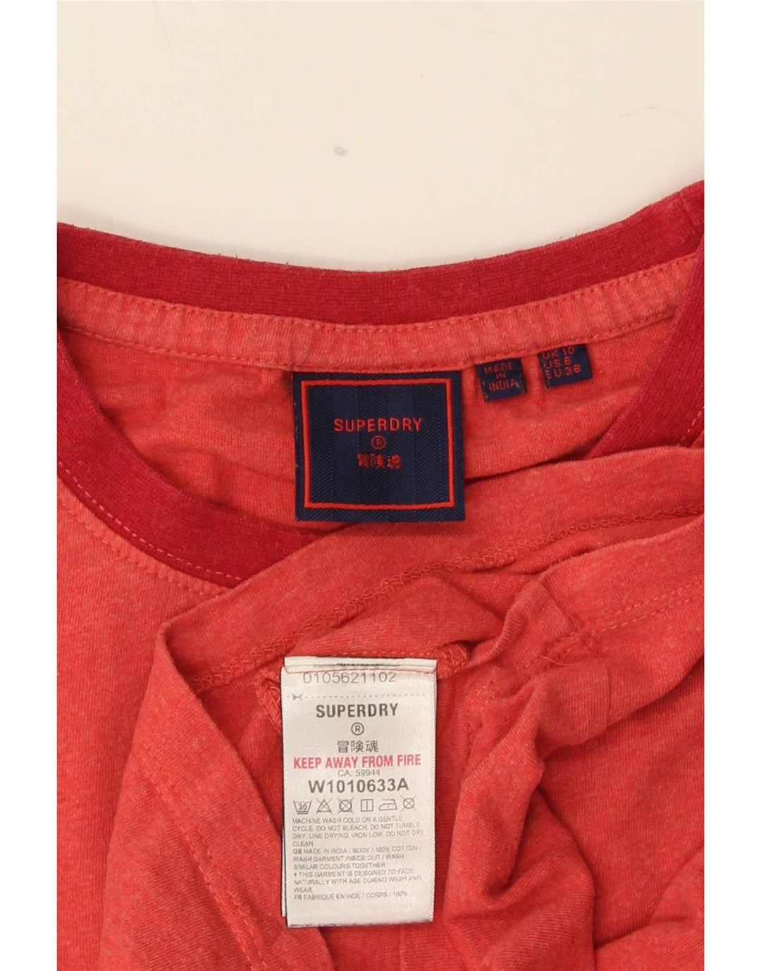 T-shirt da donna Superdry Top UK 10 Small rossa in cotone