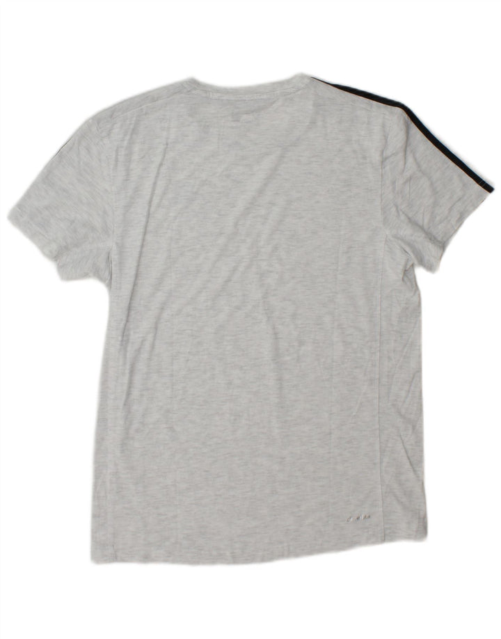 T-shirt Adidas Climalite da uomo grigio medio chiazzato