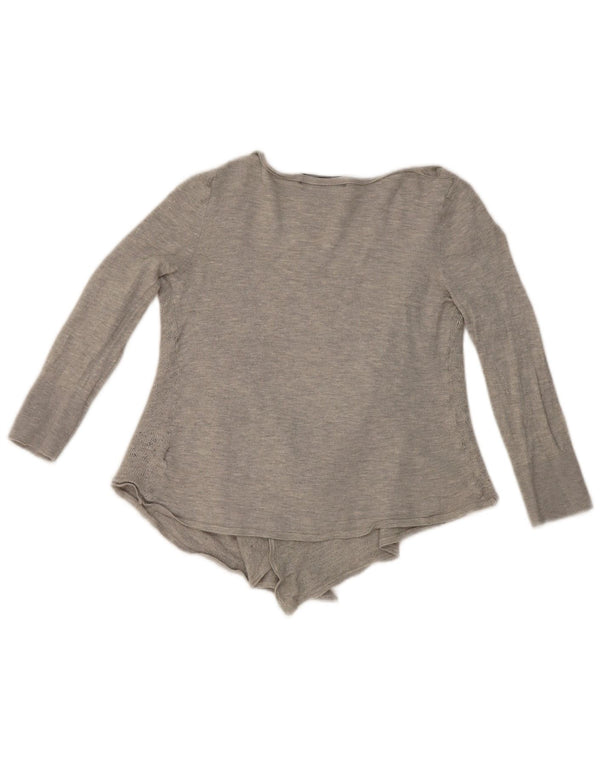 Maglione cardigan aperto asimmetrico da donna Calvin Klein Jeans UK 10 piccolo grigio