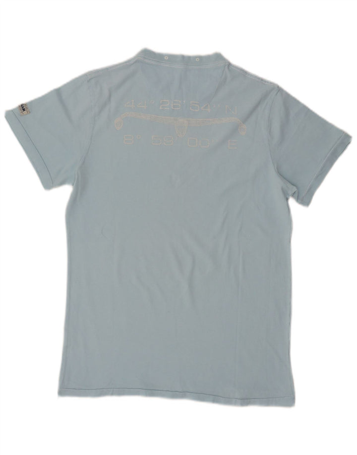 SLAM T-shirt grafica da uomo Top in cotone blu medio