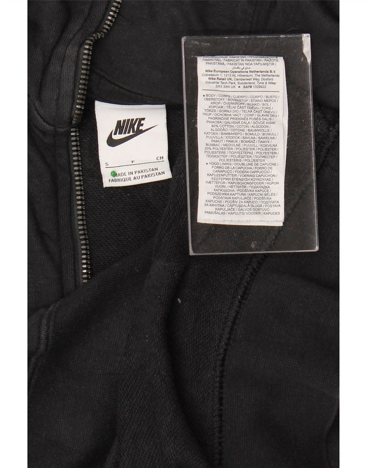 Maglione con cappuccio e zip oversize da donna NIKE UK 10 piccolo cotone nero