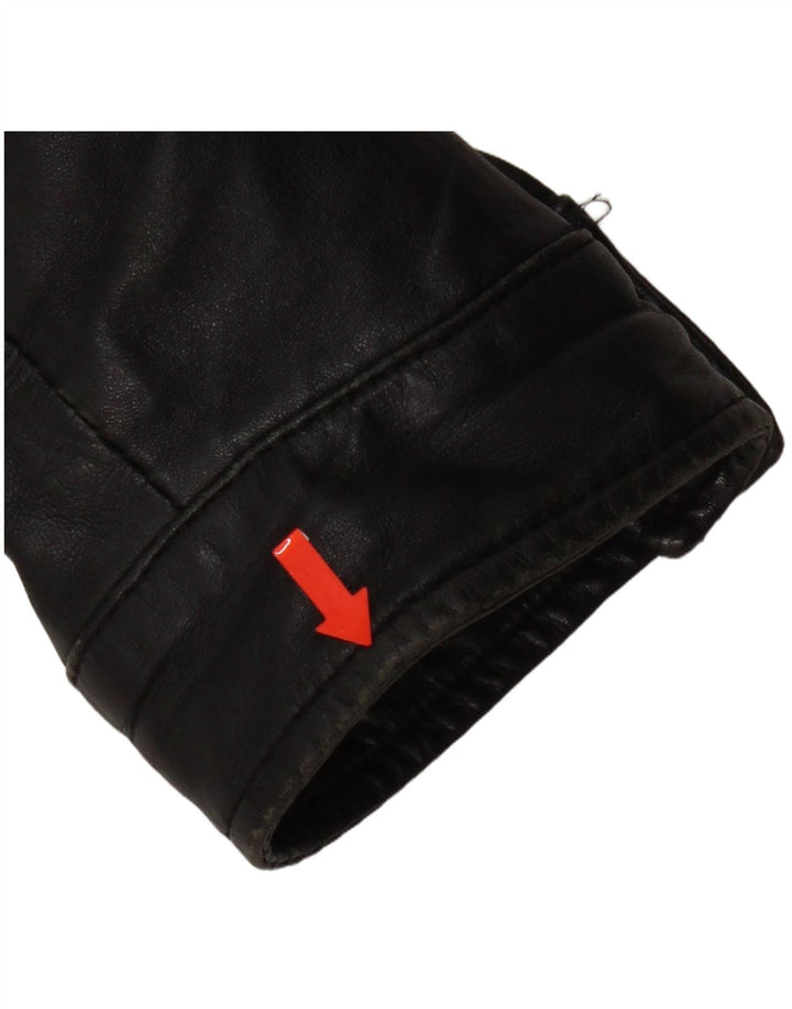 Giacca in pelle da donna selezionata UK 20 2XL Pelle nera