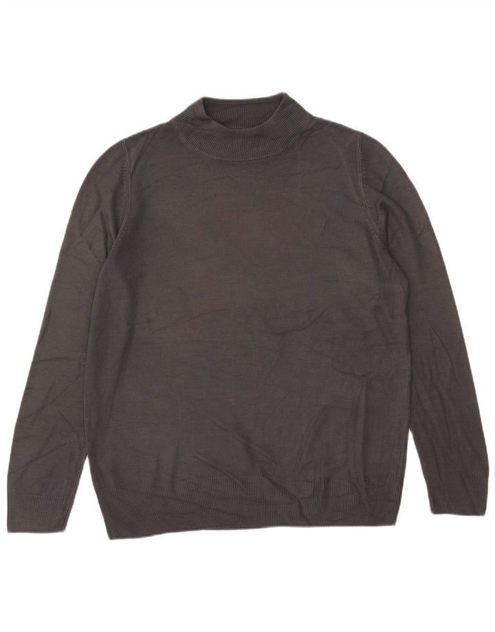 Maglione maglione a collo alto da donna Marks & Spencer UK 16 grande acrilico grigio