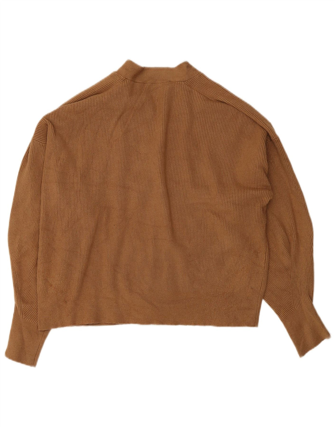 Maglione cardigan corto da donna Zara UK 14 Viscosa marrone medio
