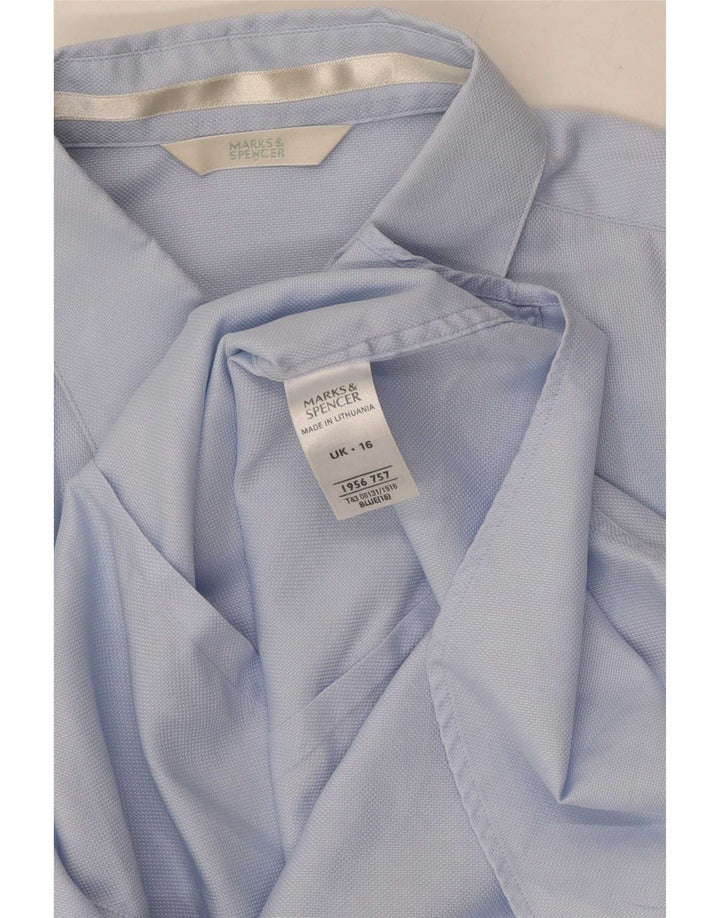 Camicia formale da donna Marks & Spencer UK16 grande cotone blu