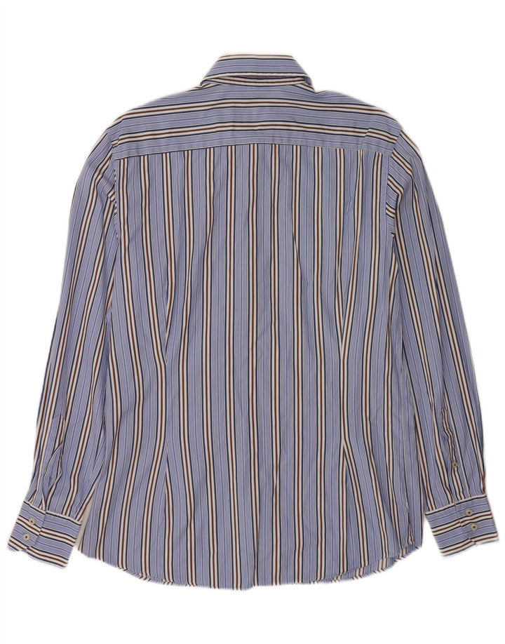 Camicia Uomo Massimo Dutti Cotone Righe Grandi Blu