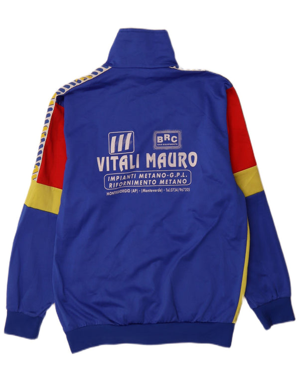 Giacca sportiva da uomo vintage con grafica, grande, blu, color block, sportiva