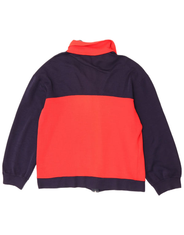 Giacca da ginnastica vintage da uomo piccola color block rosso