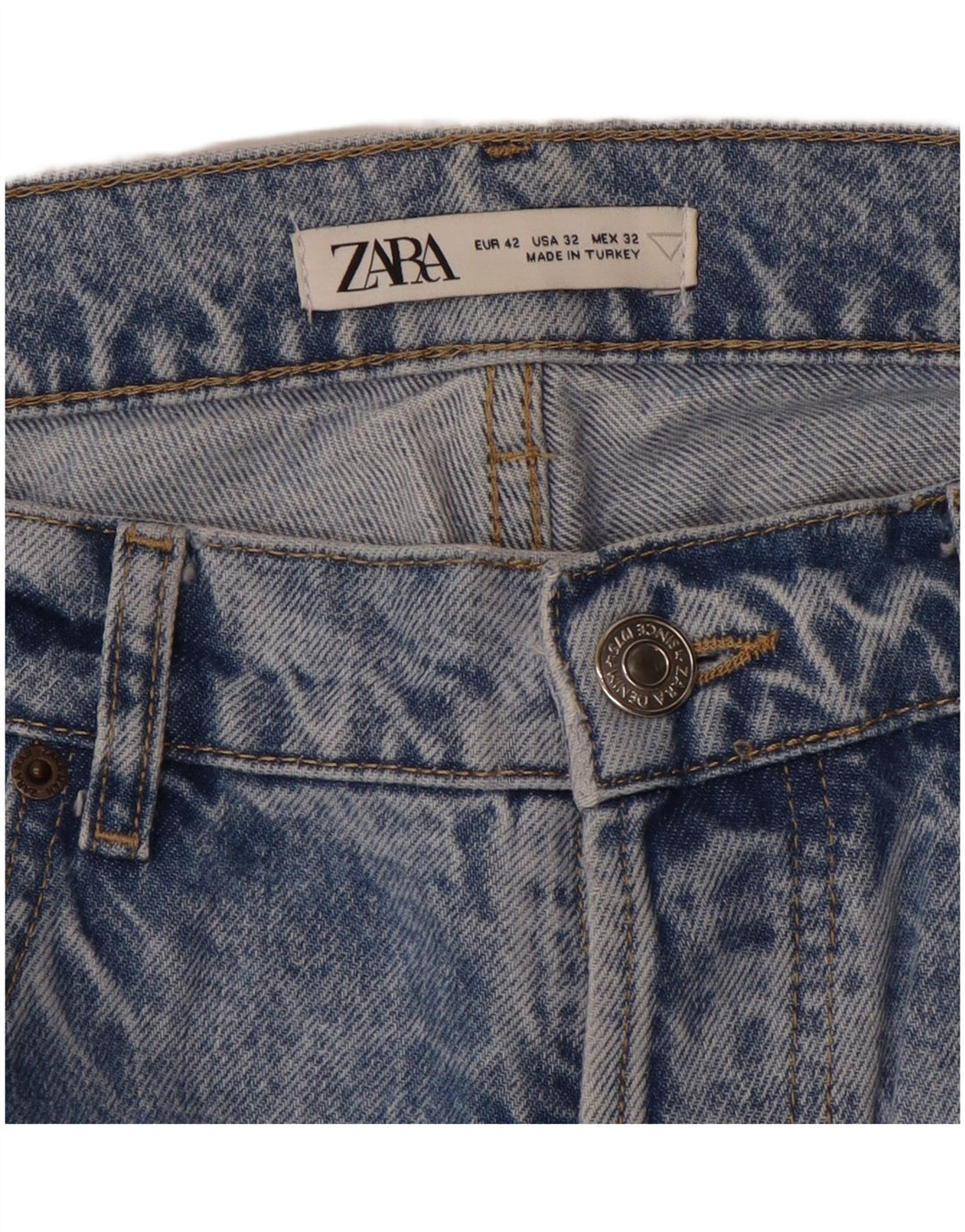 Jeans affusolati da uomo ZARA EU 42 Large W32 L26 Blu
