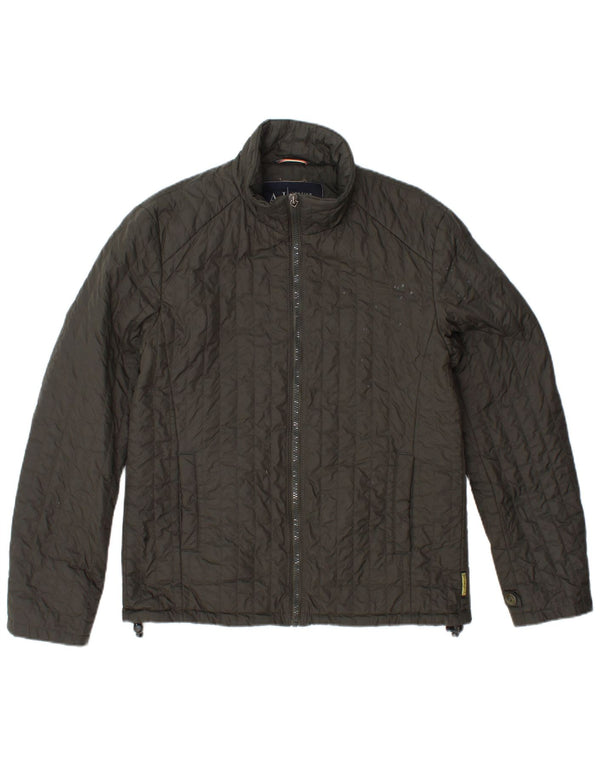 ARMANI JEANS Giacca imbottita da uomo UK 36 Small Khaki Poliammide