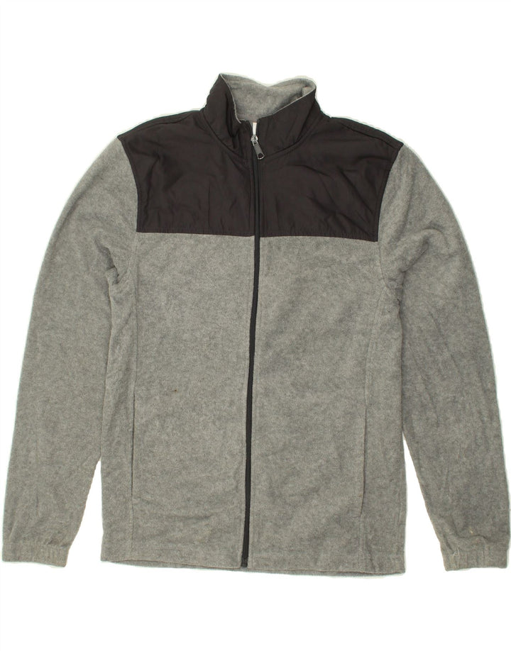 STARTER Mens Fleece Jacket UK 34/36 Small Grey Colourblock Polyester Vintage Starter and Second-Hand Starter from Messina Hembry 