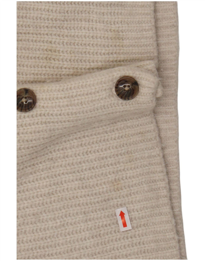 FAT FACE Maglione cardigan oversize corto da donna UK 10 Piccolo nylon bianco