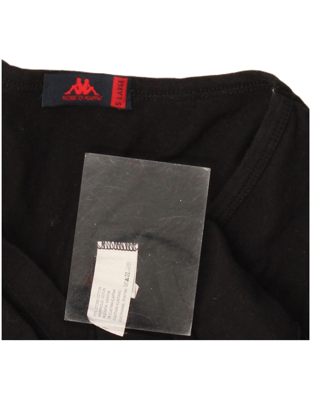 T-shirt da donna KAPPA Top UK 14 grande cotone nero