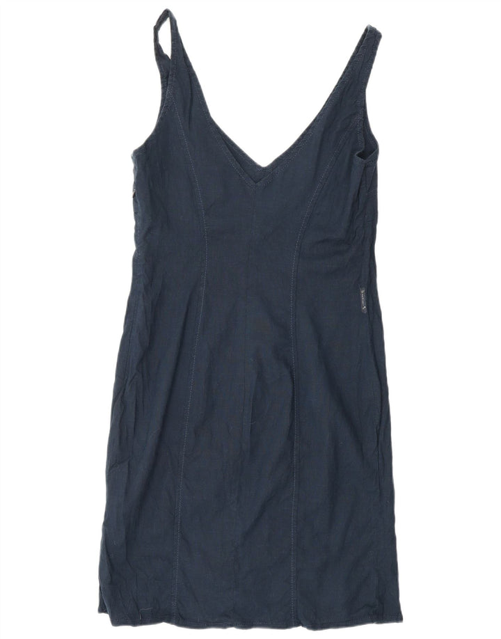 ARMANI JEANS Abito Tubino Smanicato Donna IT 44 Lino Medio Blu Navy