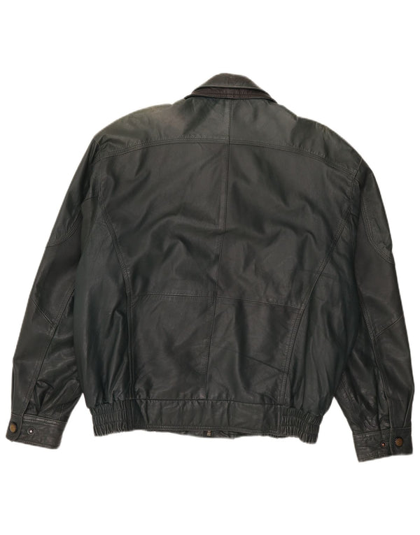 Giacca in pelle vintage da uomo UK 40 grande verde