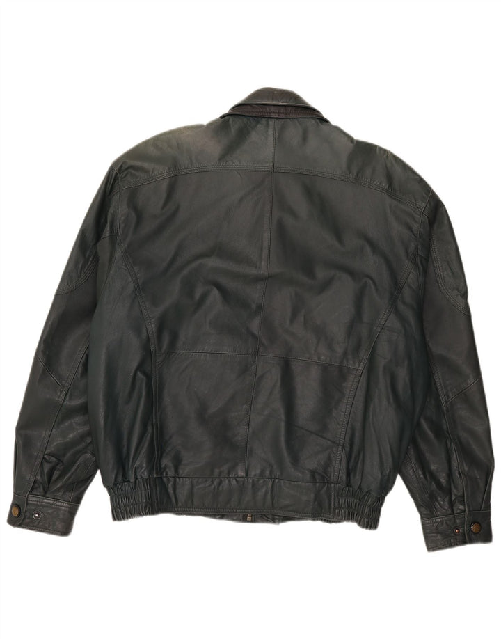 Giacca in pelle vintage da uomo UK 40 grande verde