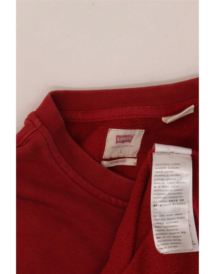 Levi's Felpa da uomo con vestibilità standard, maglione grande, cotone rosso