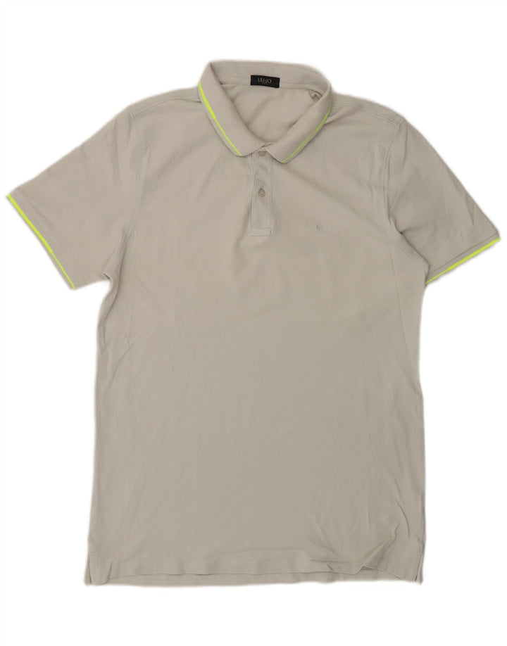 LIU JO Mens Polo Shirt Large White Cotton