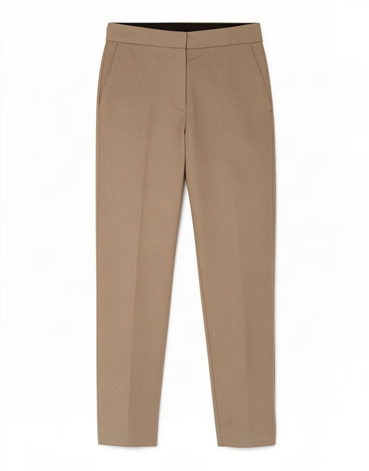 Pantaloni chino slim da donna Zara medi W28 L27 poliestere color block beige