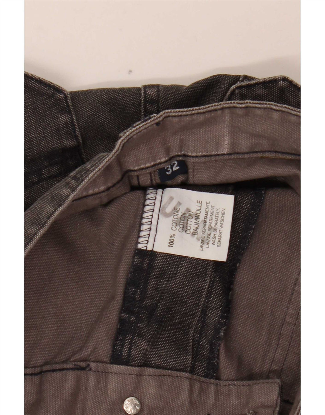 Pantaloncini cargo in denim da uomo Murphy & Nye W32 grande cotone grigio