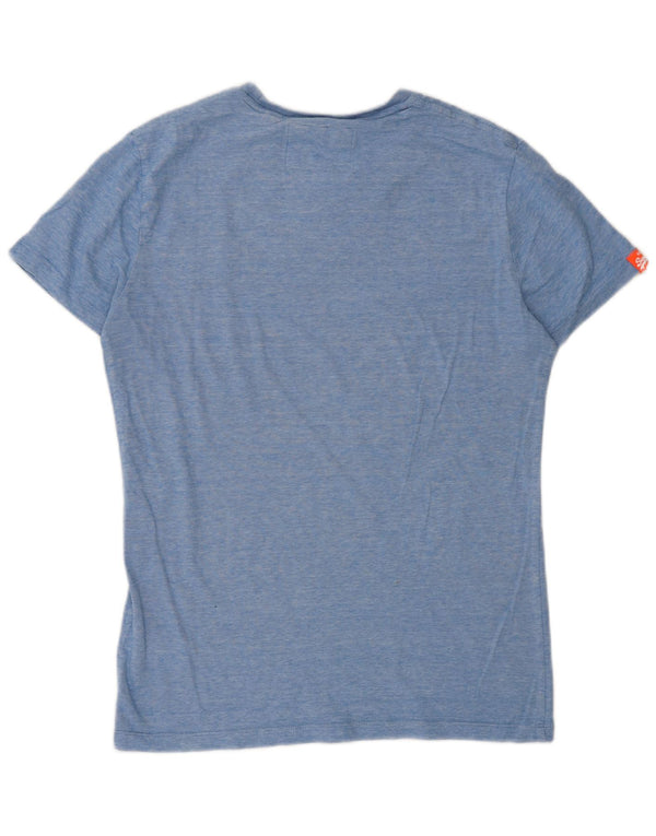 T-shirt da uomo Superdry Top XS blu gessato in cotone