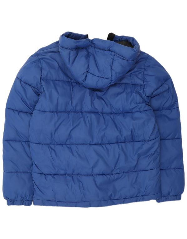 Giacca imbottita con cappuccio da uomo Hollister UK 40 Large Blu Nylon