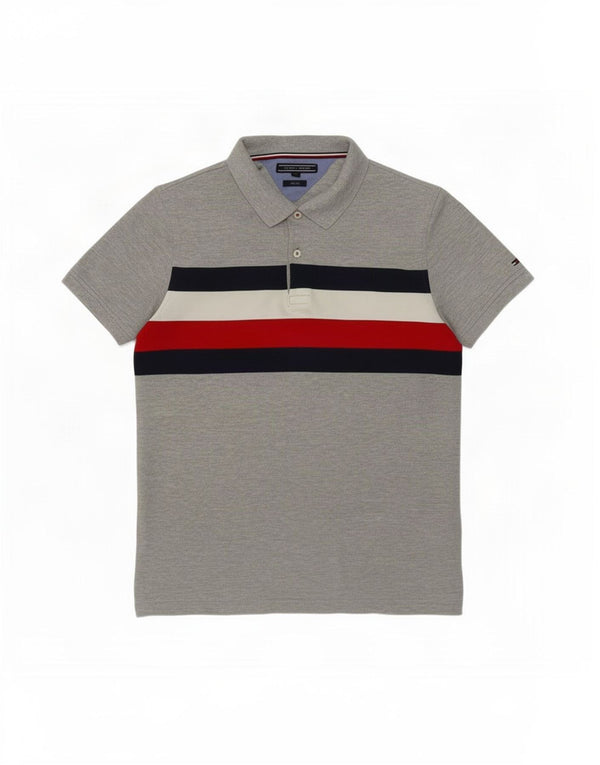 Polo slim fit da uomo Tommy Hilfiger color grigio medio
