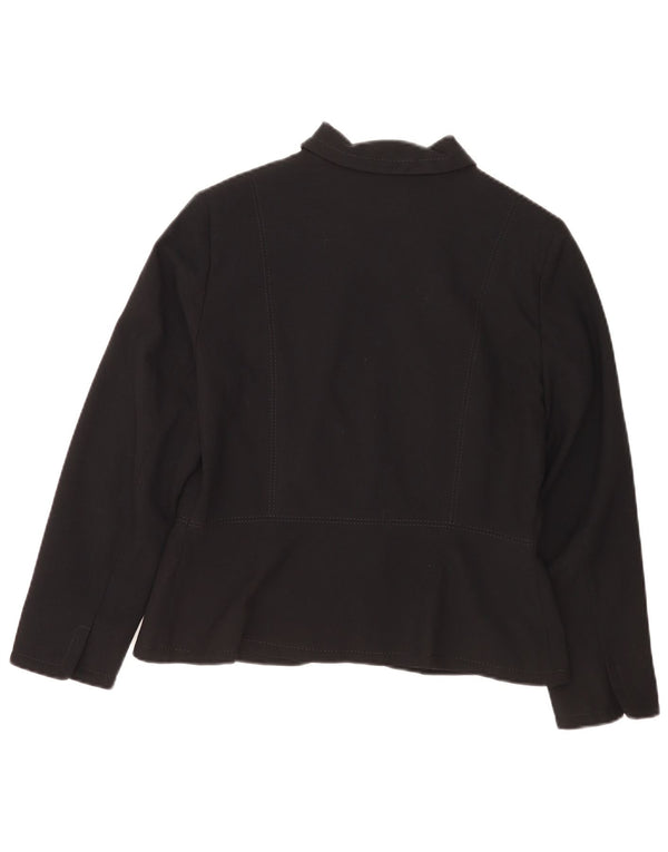 Giacca blazer con zip intera Marks & Spencer da donna Petite UK 14 media nera