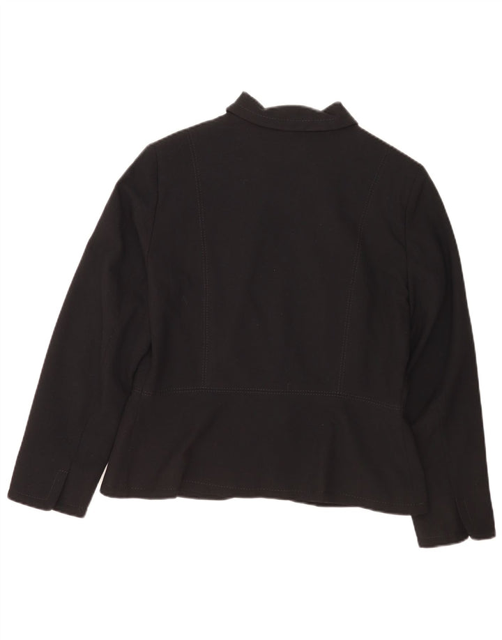 Giacca blazer con zip intera Marks & Spencer da donna Petite UK 14 media nera
