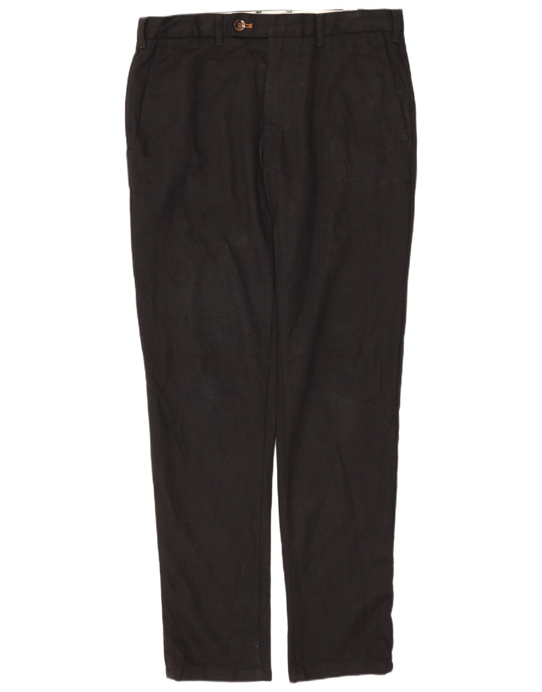 Pantaloni chino slim da uomo Zara EU 40 medio W31 L30 poliestere nero