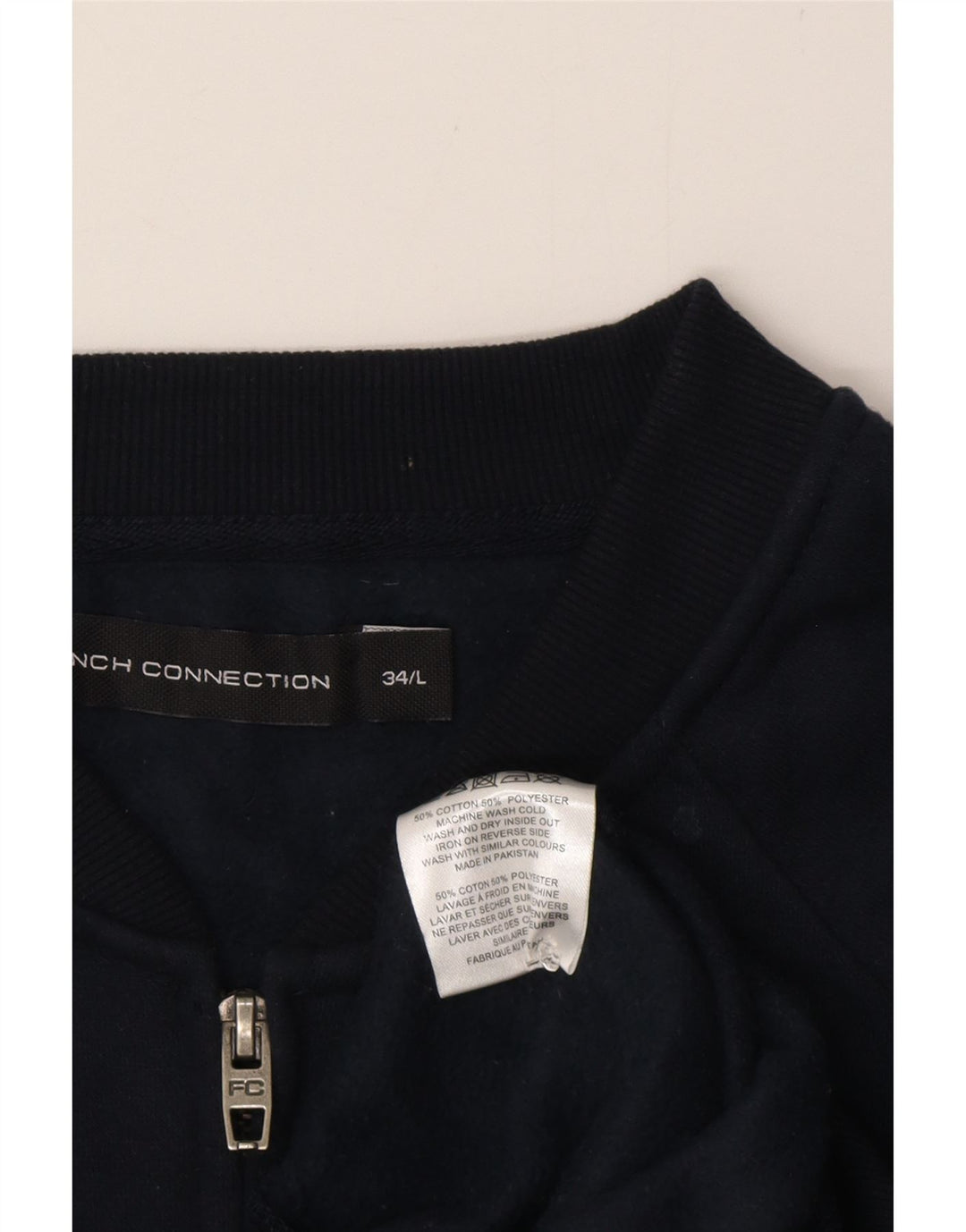 Giacca da ginnastica da uomo French Connection grande in cotone blu navy