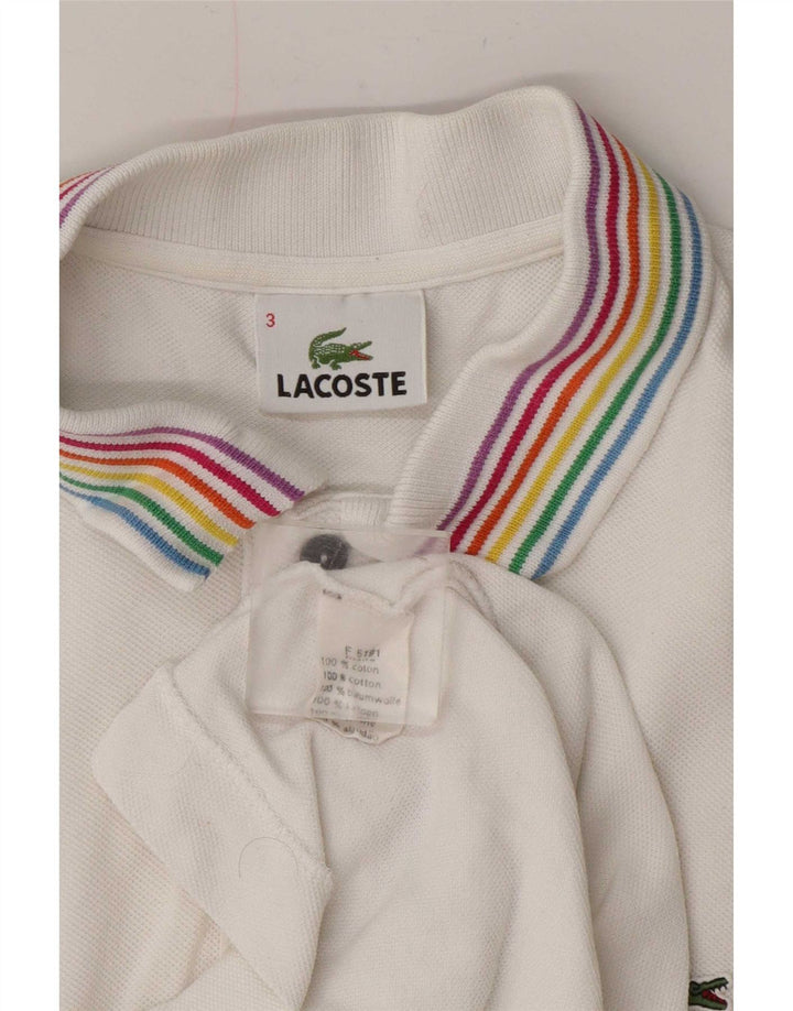 Polo da uomo Lacoste taglia 3 piccola in cotone bianco