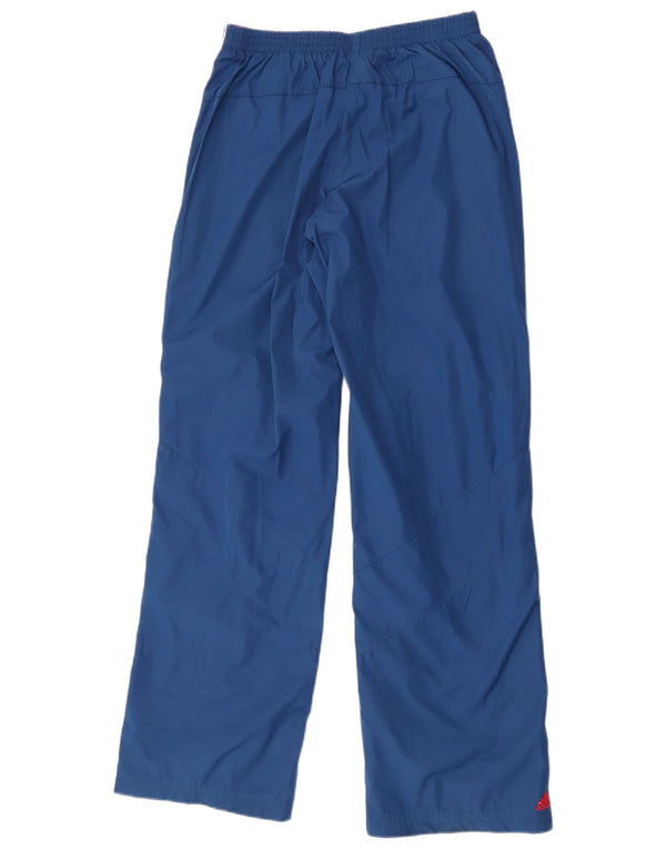 Pantaloni chino dritti con grafica Adidas da donna UK 10 Small W28 L32 Blu