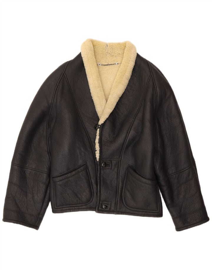 Giubbotto in montone da uomo VINTAGE IT 50 Shearling nero grande